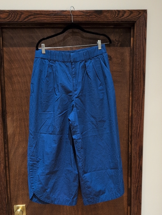 Mare Mare x Anthropologie Pants - Anthropologie x Mare Mare Wide-Leg Cropped Pants in Cobalt Blue 100% cotton